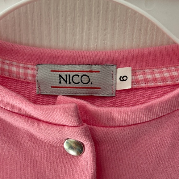 Pink Button-Up Cardigan with Ruffle Details - Picture 2 of 5